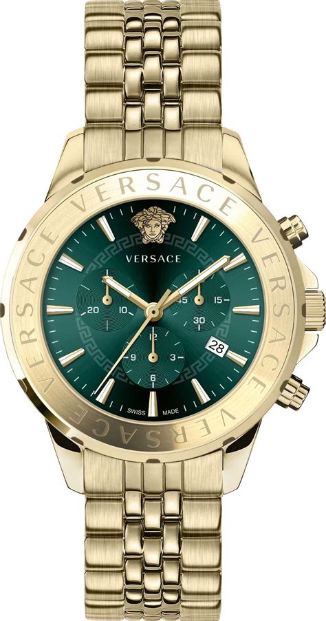 versace green dial watch.